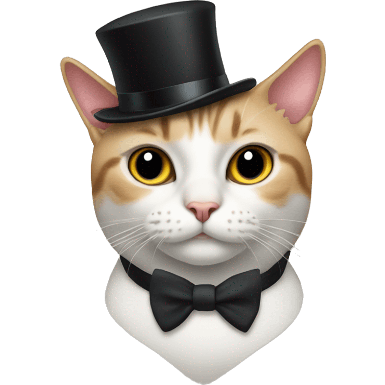 cat with top hat and bow tie  emoji