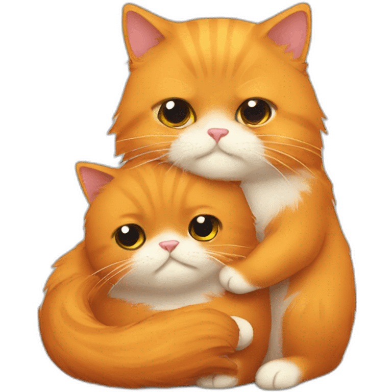 Orange persian cat hug capibara emoji