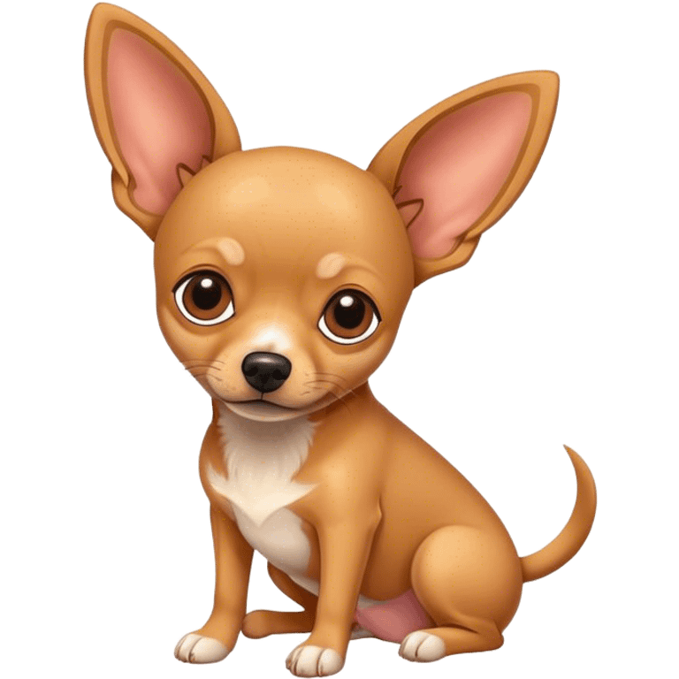 A dog cross between pinscher and chihuahua, beige  emoji