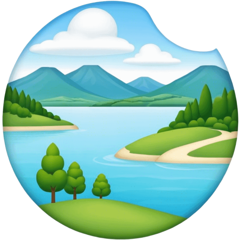 create an emoji about the lake Balaton in Hungary. it should be a lake with the shape of the Balaton emoji