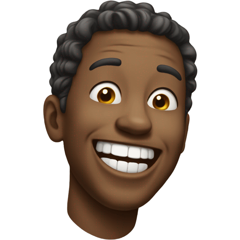 realistic portrait of a male laughing emoji