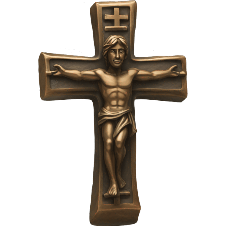 bronze cross statue emoji