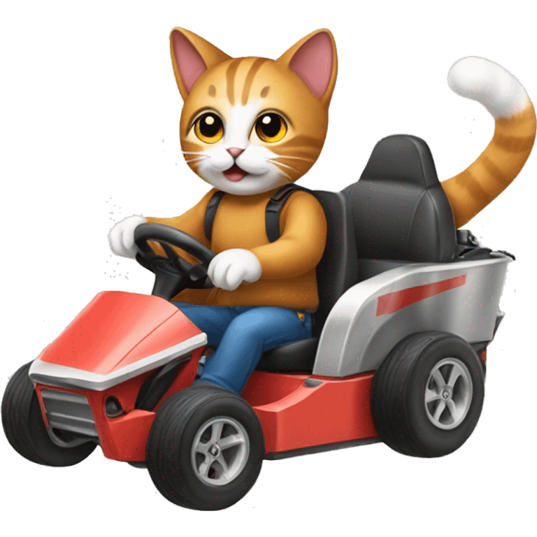 cat driving a gocart emoji