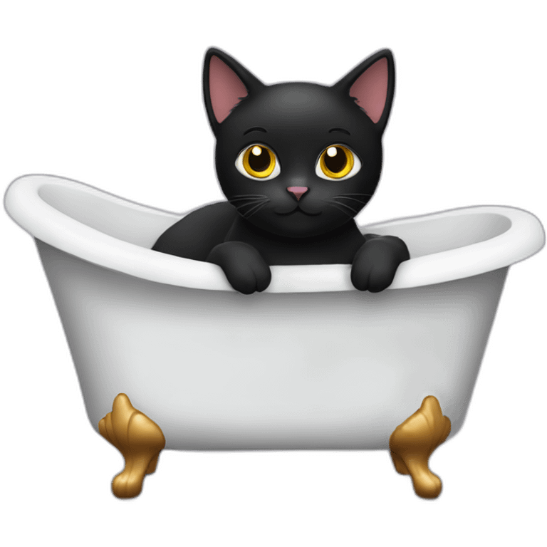 black cat in tub emoji