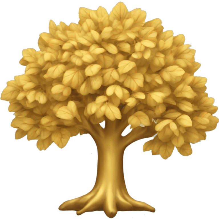 A golden tree with minimal leaves emoji