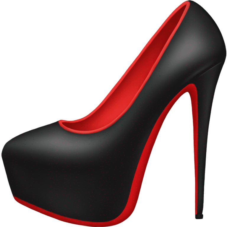 black pair of heels with red bottoms emoji