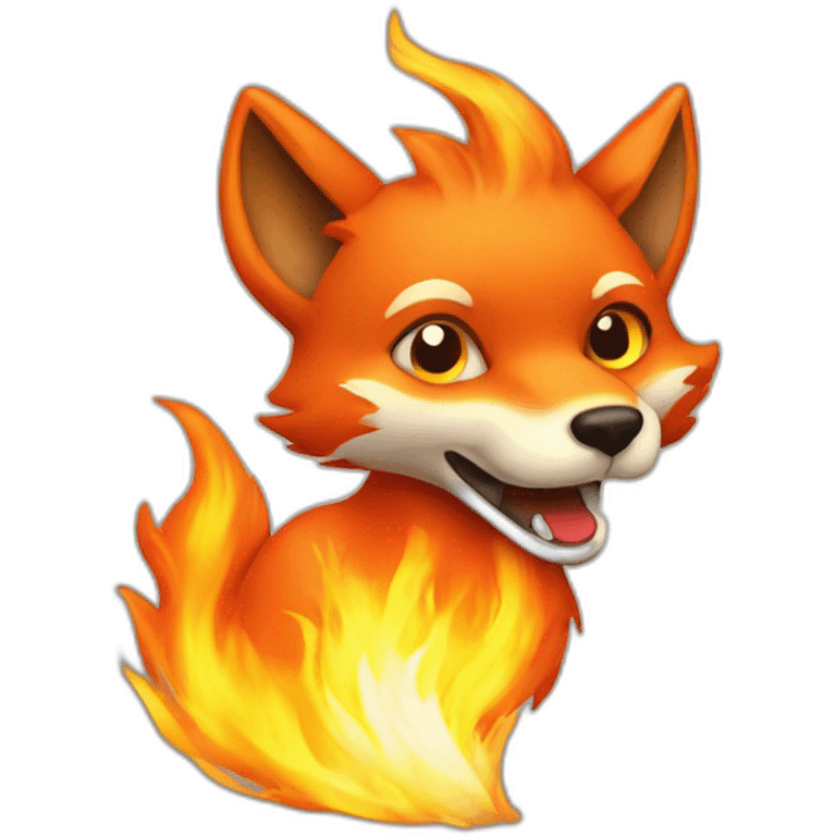 fox on fire emoji