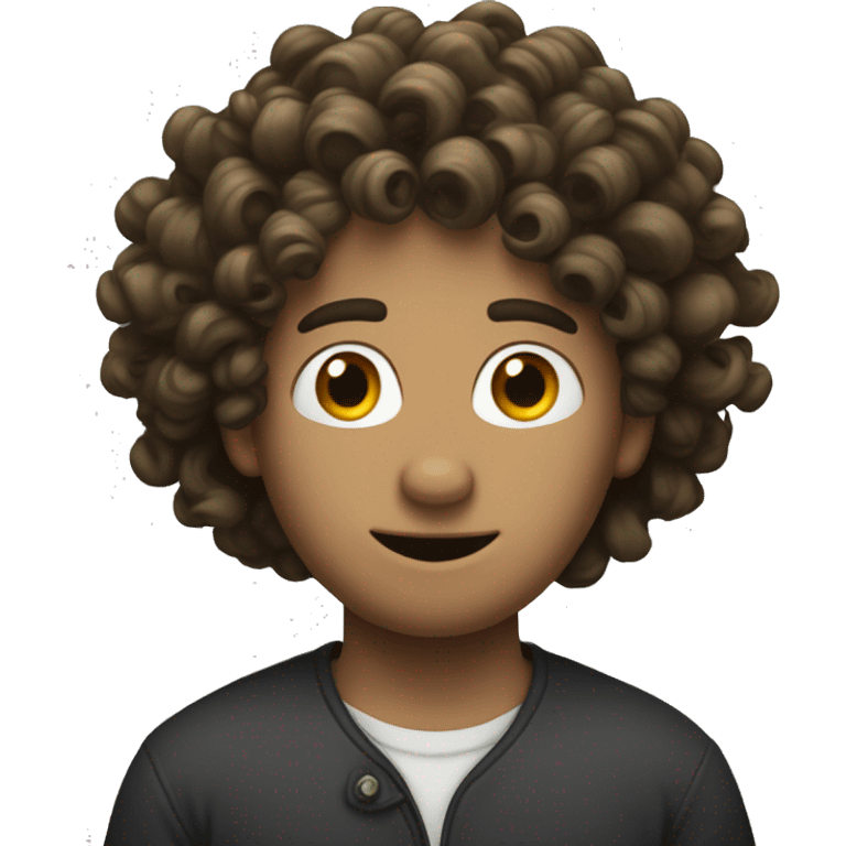 curly hair man with "NTH" floating above emoji