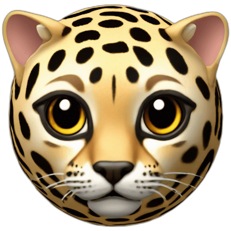 3d sphere with a cartoon Ocelot skin texture with Eye of Horus emoji