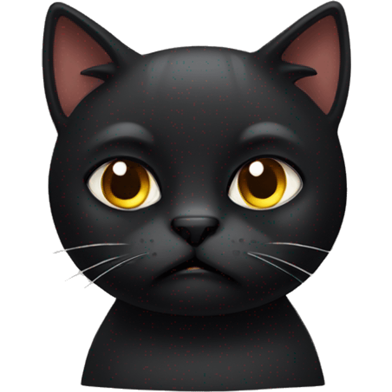 Black annoyed cat emoji