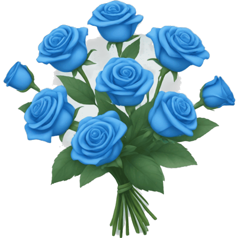 Bouquet with blue roses emoji