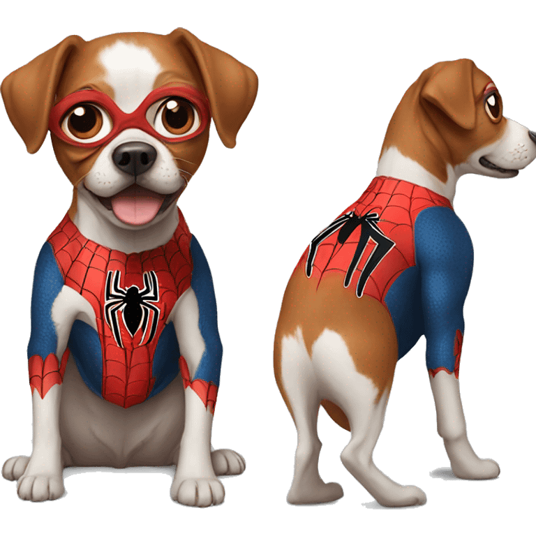 dog dressed as spiderman emoji