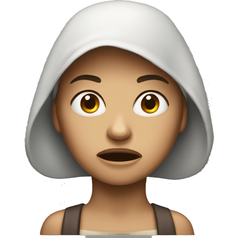 Angry woman with bonnet emoji