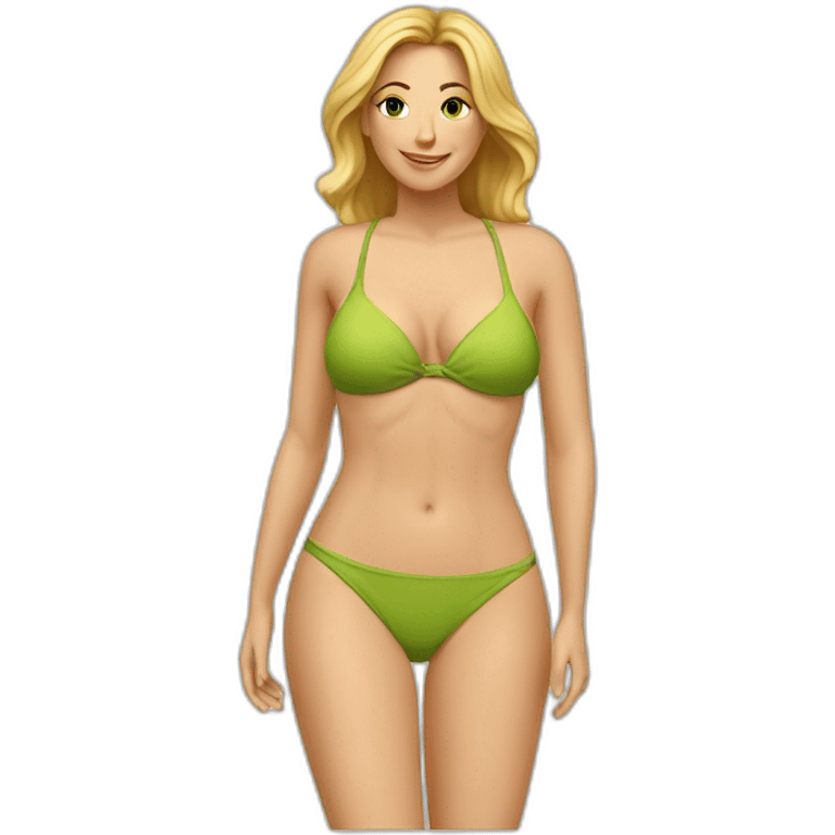 soft-fit Caucasian woman bikini (beach body) bed emoji