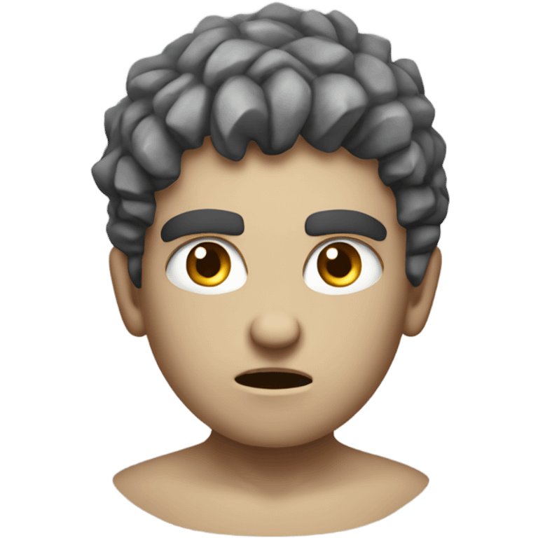 A Young angry greek God in Stone  emoji