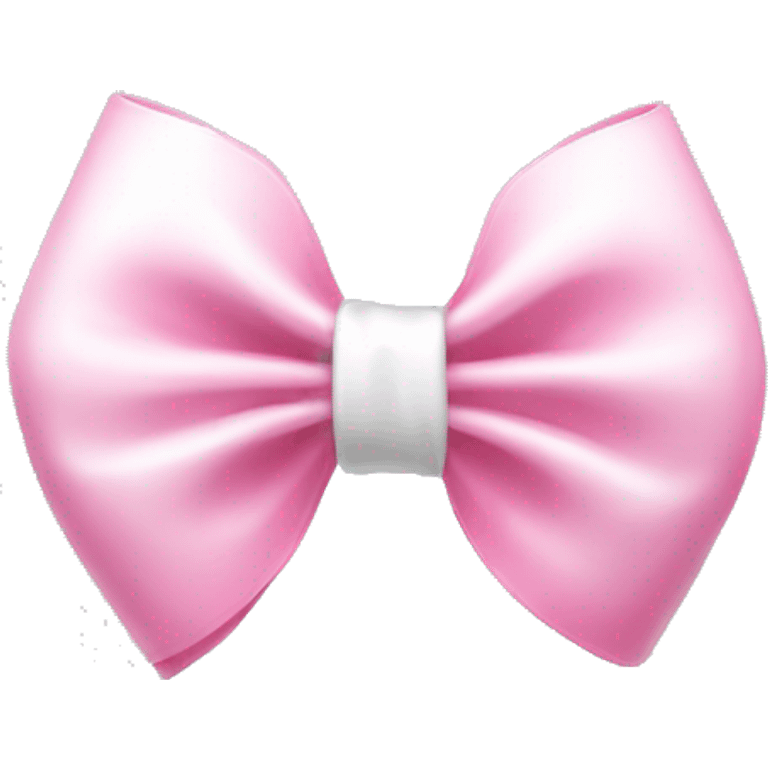 White bow with pink heart emoji