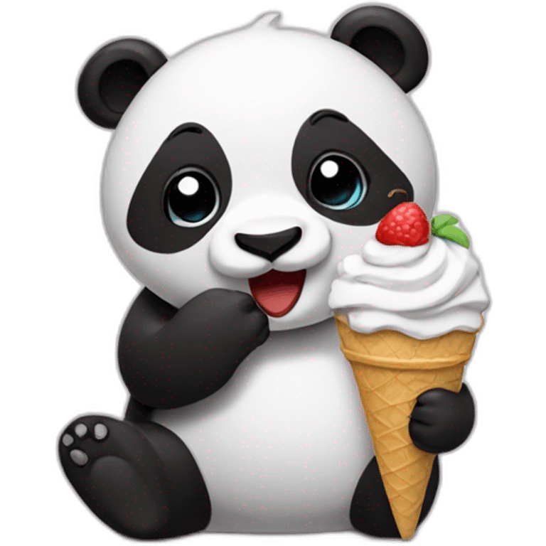 Panda eating ice cream emoji