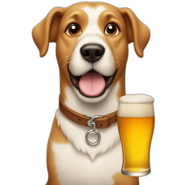 Dog with beer emoji