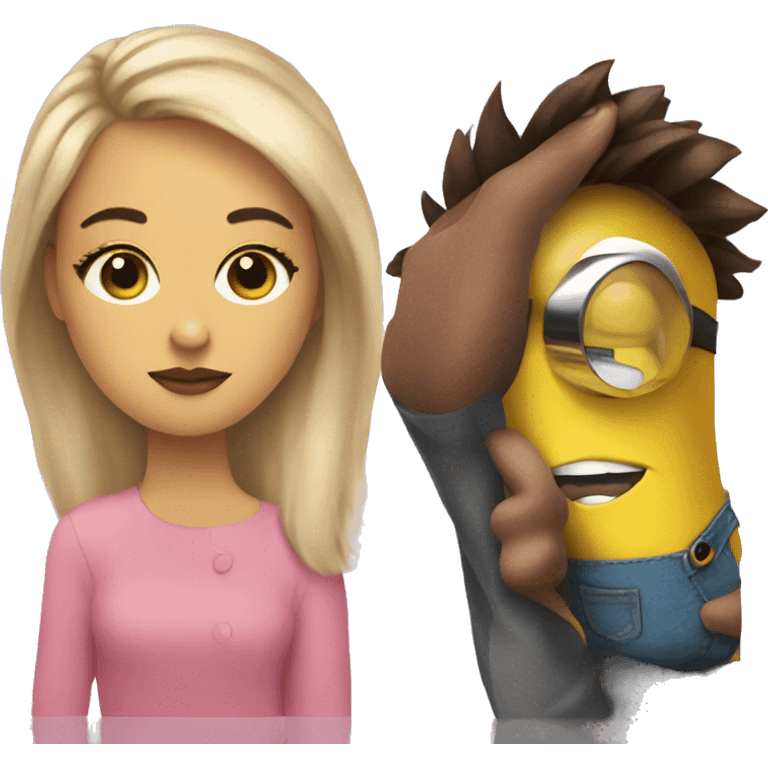 A person with makeup and a minion with skincare  emoji