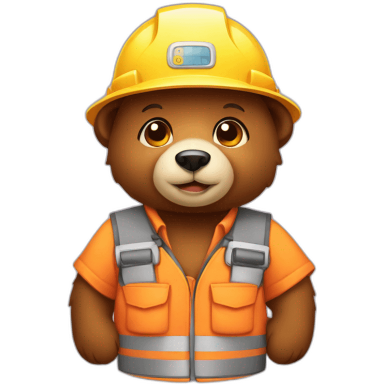 cute bear construction worker emoji