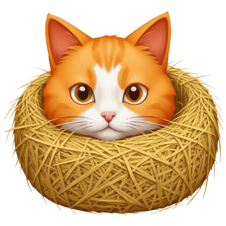 Cat with hay emoji