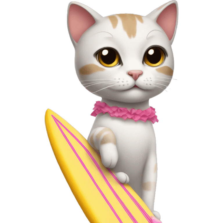 Cat wearing a tutu on a surfboard  emoji