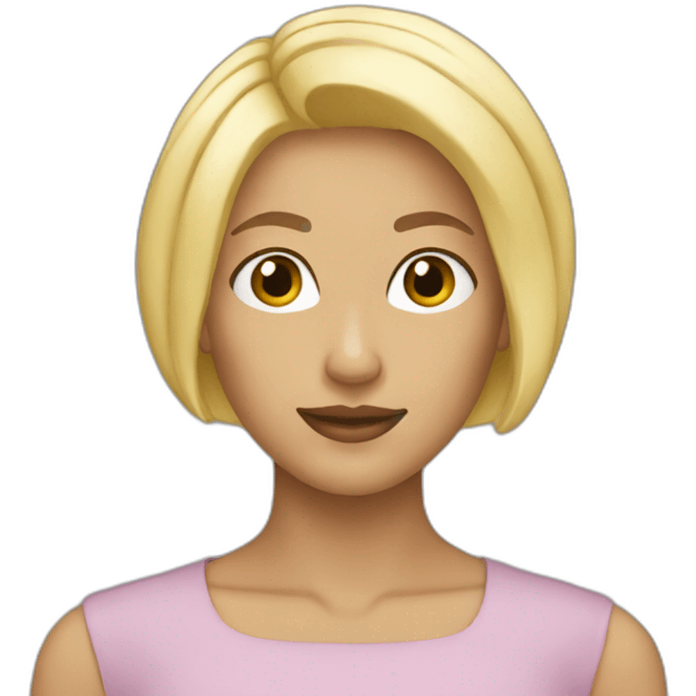 Blonde woman bob haircut emoji