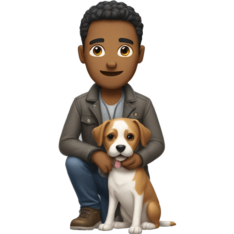 A man with a dog emoji