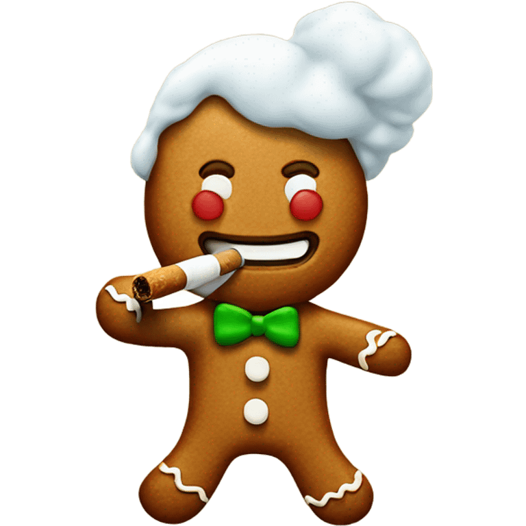 The gingerbread Man smoking  emoji