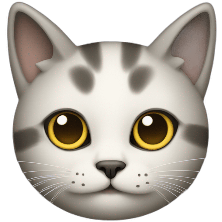 a round-faced cat with a grey beehive and no pattern all over emoji