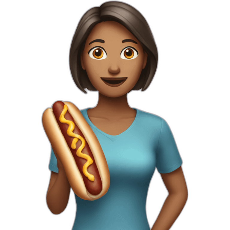 woman with hotdog emoji