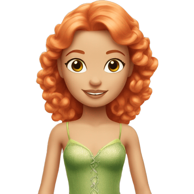 Beautiful ginger Barbie fairy emoji