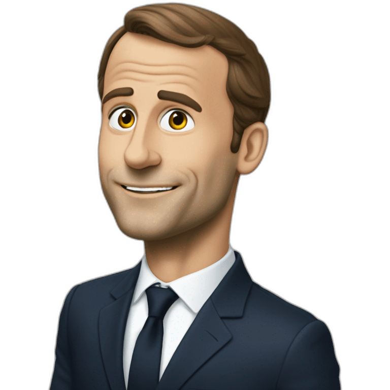 Macron qui fait un doigt d'honneur emoji