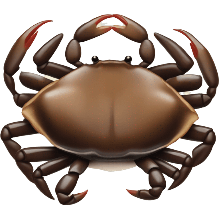 Soy Sauce Marinated Crab: A small crab with dark brown or black sauce. emoji