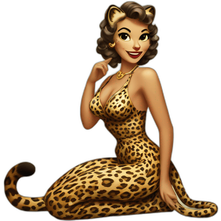 pin-up leopard emoji