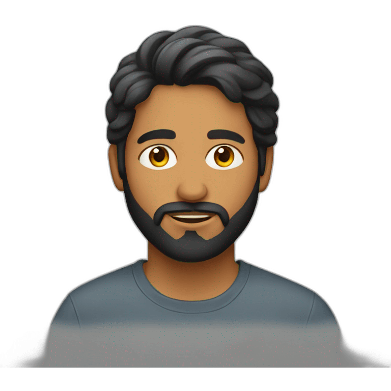 Young Indian Adult with fair complex and beard emoji