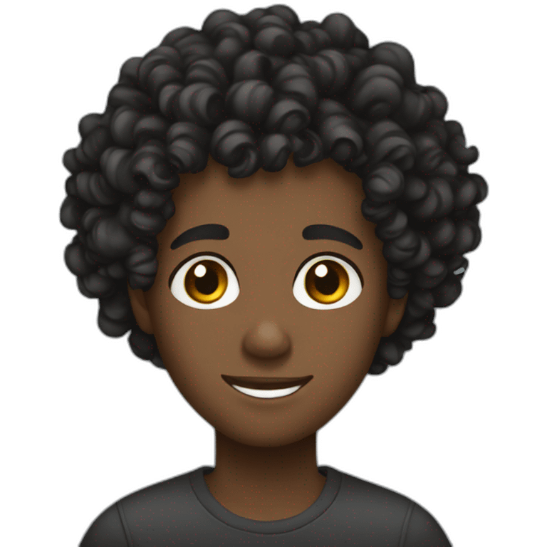 Beautiful black male teenager with curls emoji