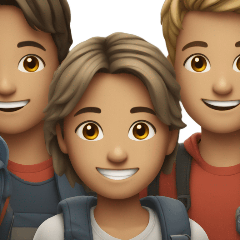 smiling girl with boys emoji