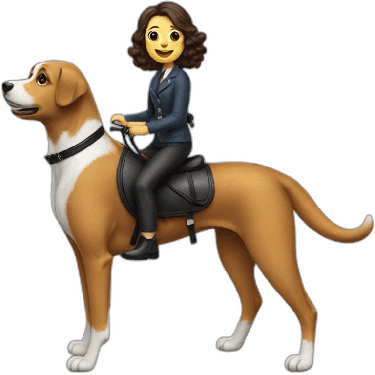 Charli chaplin riding a dog emoji