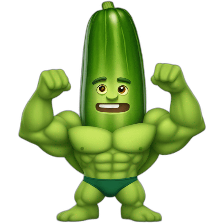 very muscular zucchini man  emoji