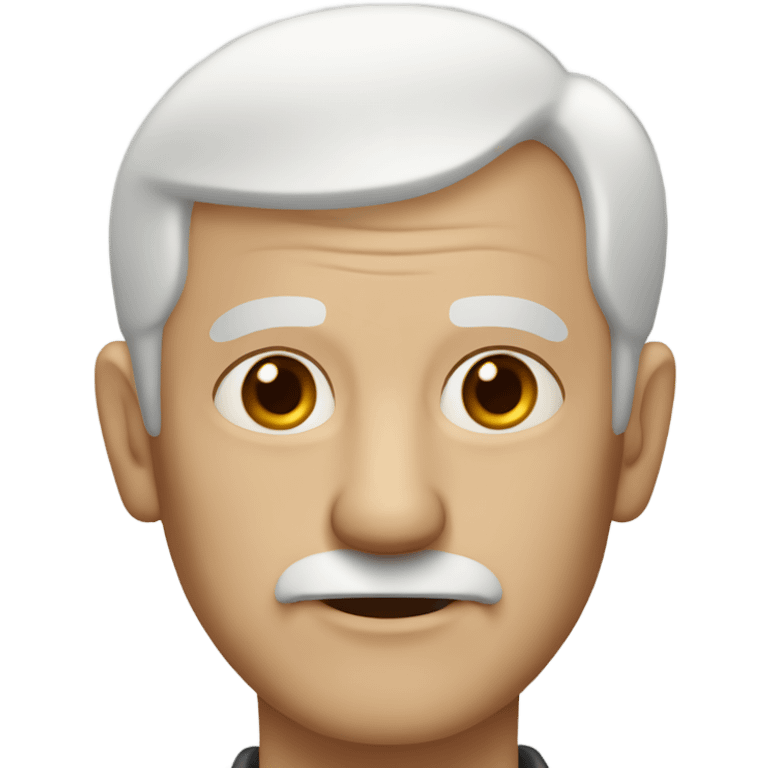 Old man with white hair bald front of the head and hazel eyes emoji