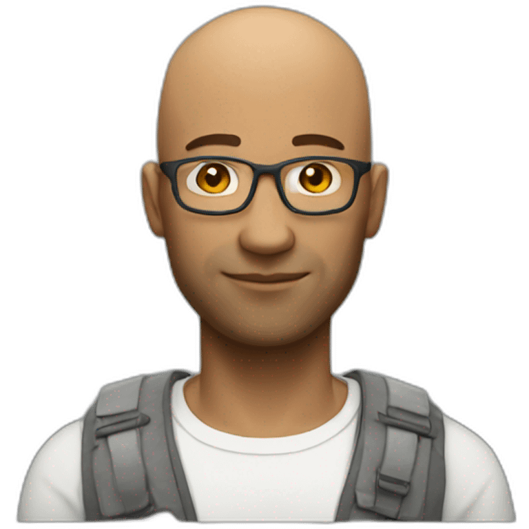 strong white man developer bald no glasses emoji