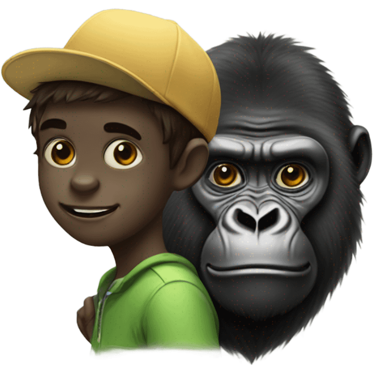 Gorilla and a boy  emoji