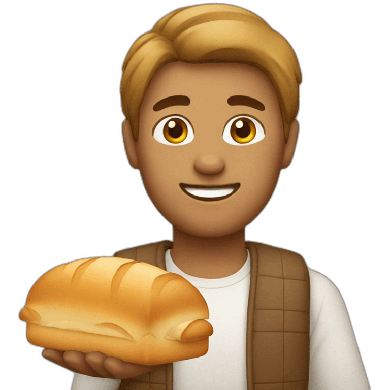 light brown guy with bread and mullet emoji