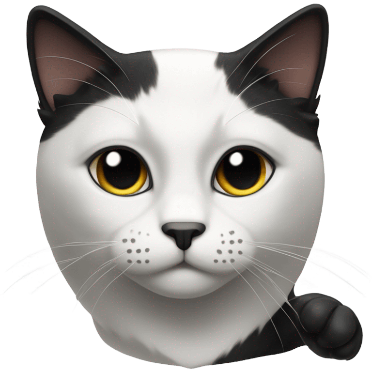 Cat black and white emoji