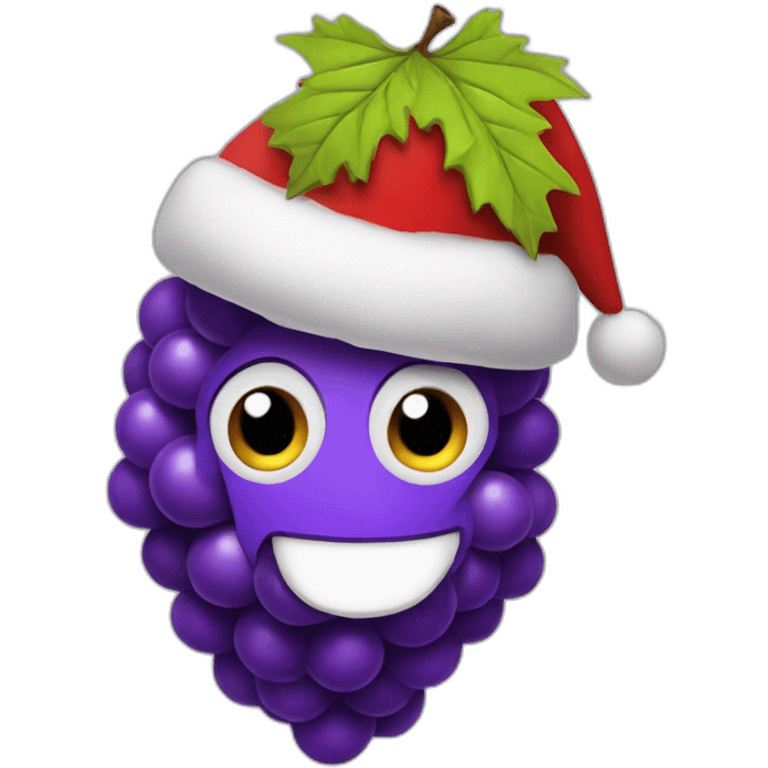 grape with christmas hat emoji