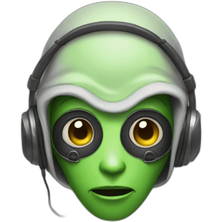 alien with hoodie and headset emoji