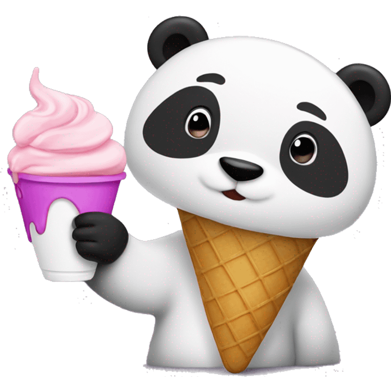 Panda eating ice cream emoji