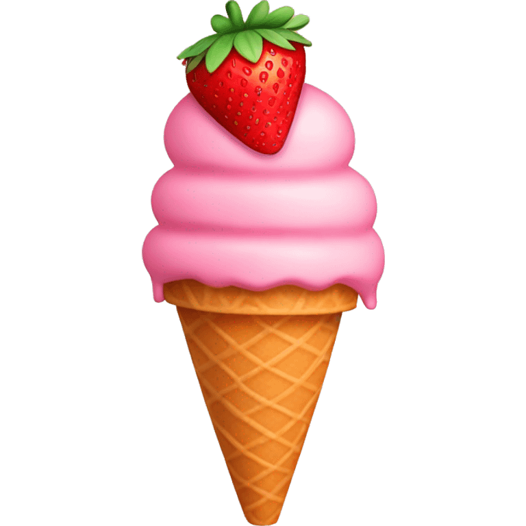 Strawberry ice cream cone emoji