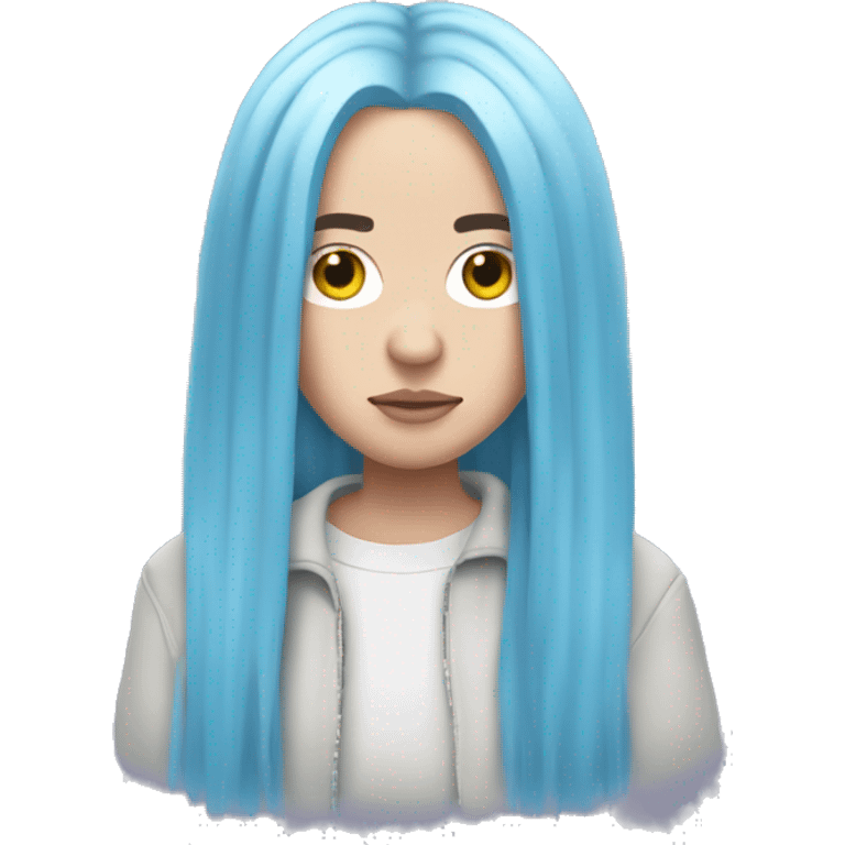 Billie eilish with her light blue hair emoji